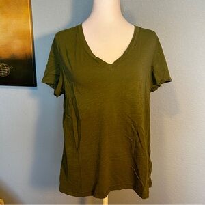 Madewell Olive Short Sleeve V-Neck Tee